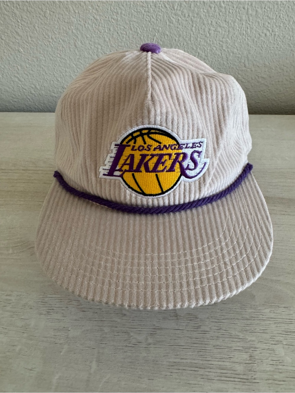 Men’s Corduroy Rope Hat in Cream & Purple